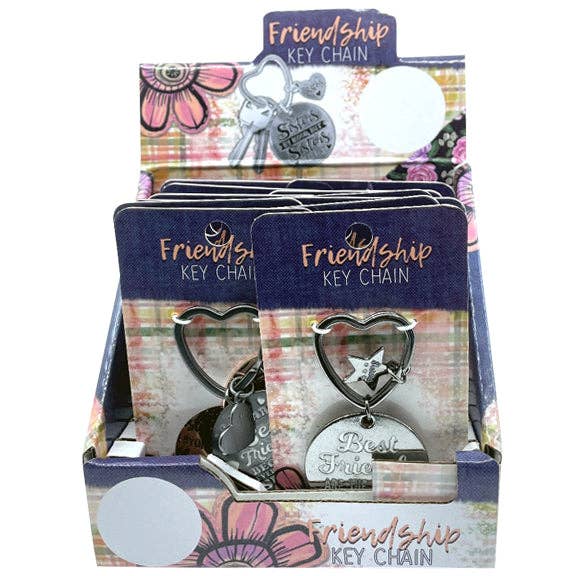 Novelty Brands - Wholesale Keychain - Women's - Metal Key Chain Friendship Assortment - 12/Display4