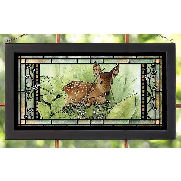 Art Brand Studios - Wholesale Wall Accent - Hidden Fawn Framed Glass by Marjolein Bastin 13"x23"