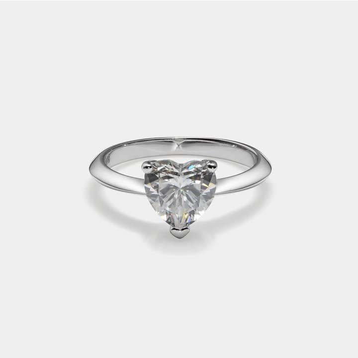 Heart Moissanite Engagement Ring in 925 Sterling Silver for wholesale by Perimade & Co. LLC