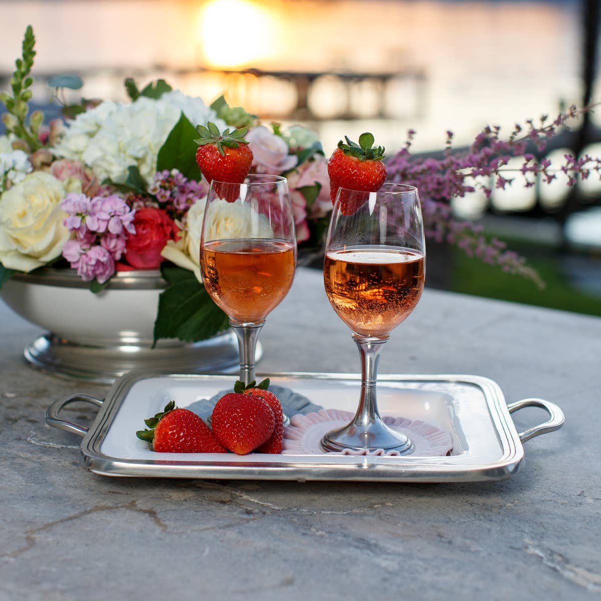 Arte Italica & Crown Linen Designs - Wholesale Decorative Tray - Tuscan Small Rectangular Tray with Handles2