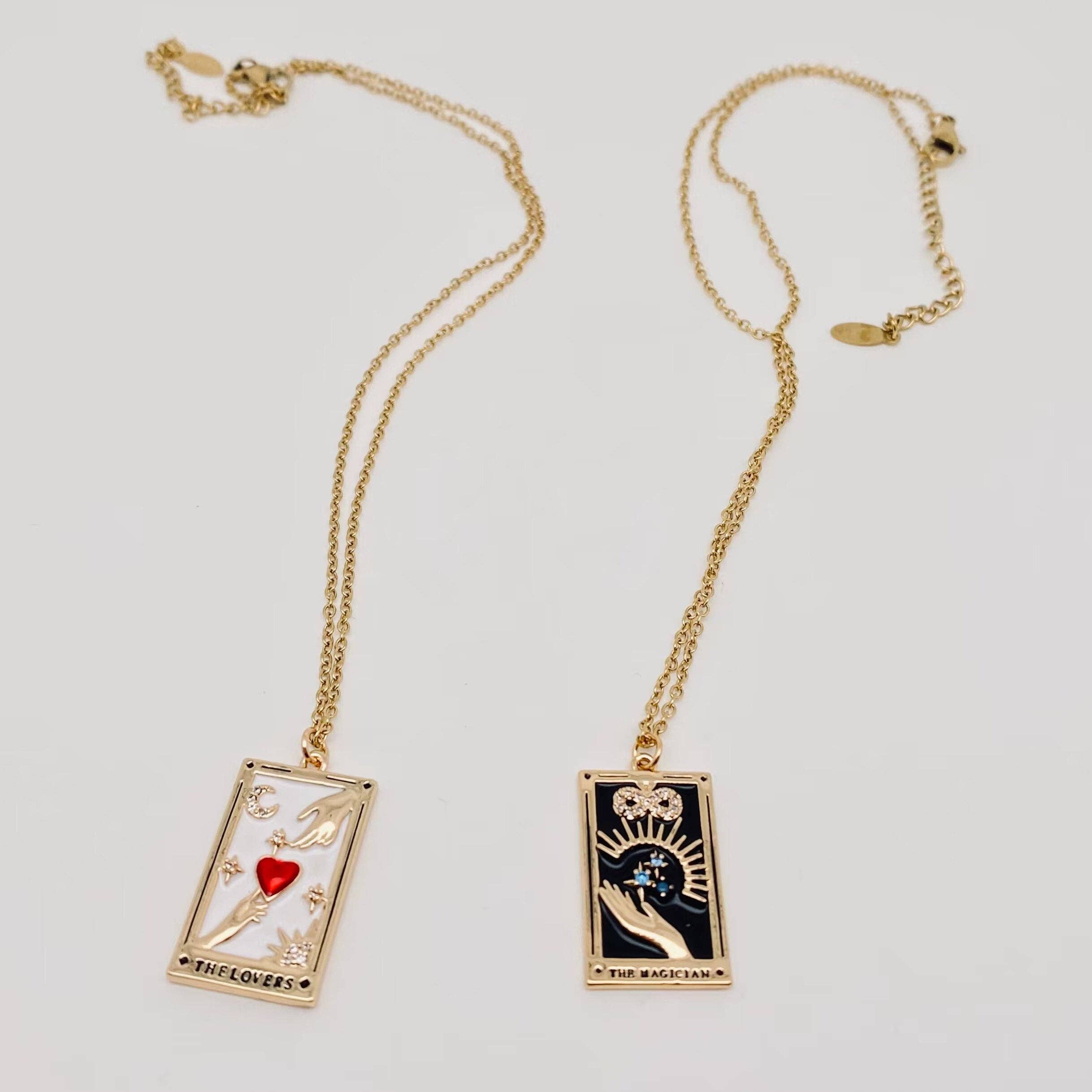 Mio Queena – wholesale Hänge-/berlockhalsband – Emalj Tarot inlaga Cubic Zirconia hängande halsband3