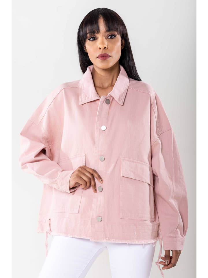 Nina Carter - Wholesale Denim Jacket - Women's - Oversized Denim Jacket Nina Carter large pockets S56226