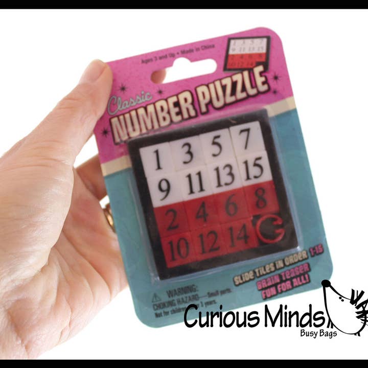 Curious Minds Toys - Wholesale Puzzle - Kids - Set of 1 Classic Number Slide Puzzle -Games - Problem-Solve