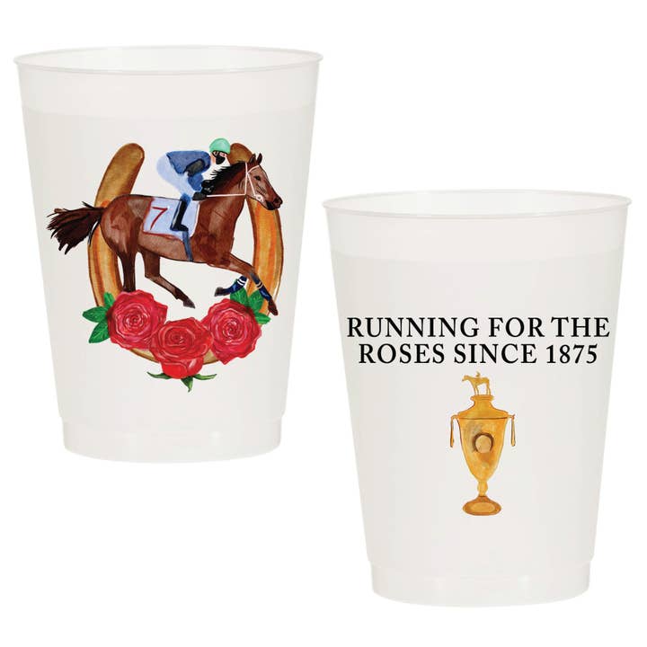 Running For The Roses Kentucky Derby Frosted Cups - Derby for wholesale by Sip Hip Hooray