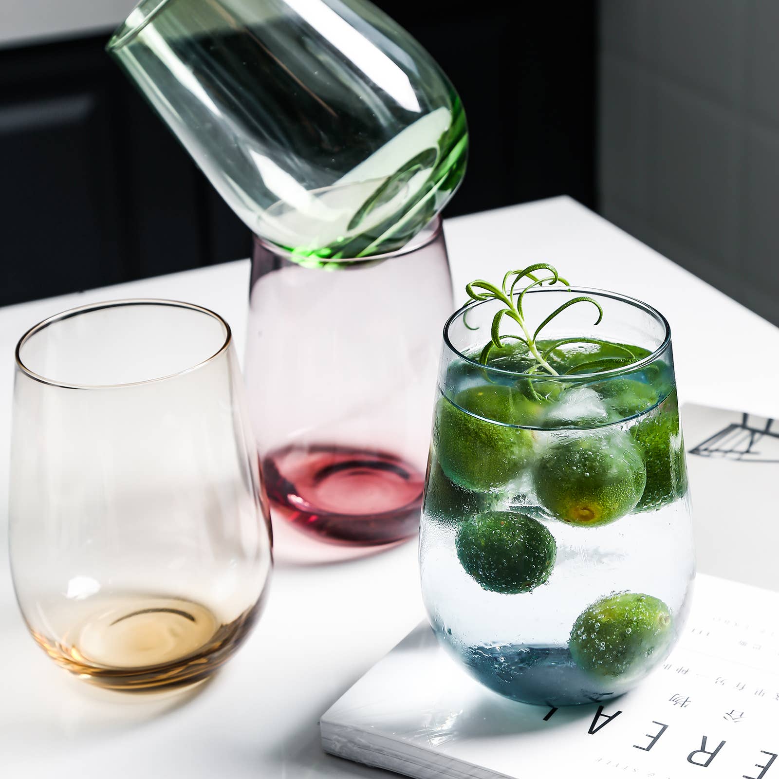 Everest Global - Wholesale Wine Glass - Colorful Stemless Wine Glasses set of 43