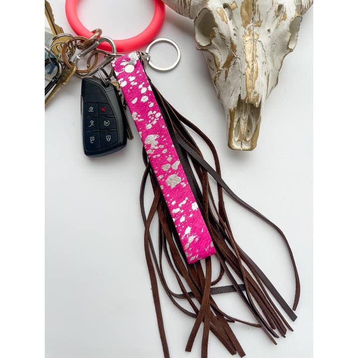 Boho Ranch Shop - Vente Porte-clés – femme - Porte-clés à franges en cuir de vachette3