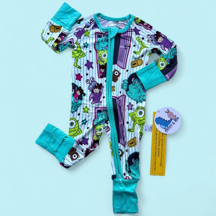 CEDDY & RIA - Wholesale Jumpsuit - Baby - Monster bamboo convertible zippy romper0
