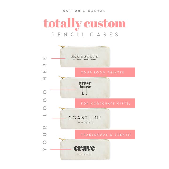 The Cotton & Canvas Co. - Wholesale Pencil Case/Pouch - Custom Pencil Case (Your Logo / Your Own Design)