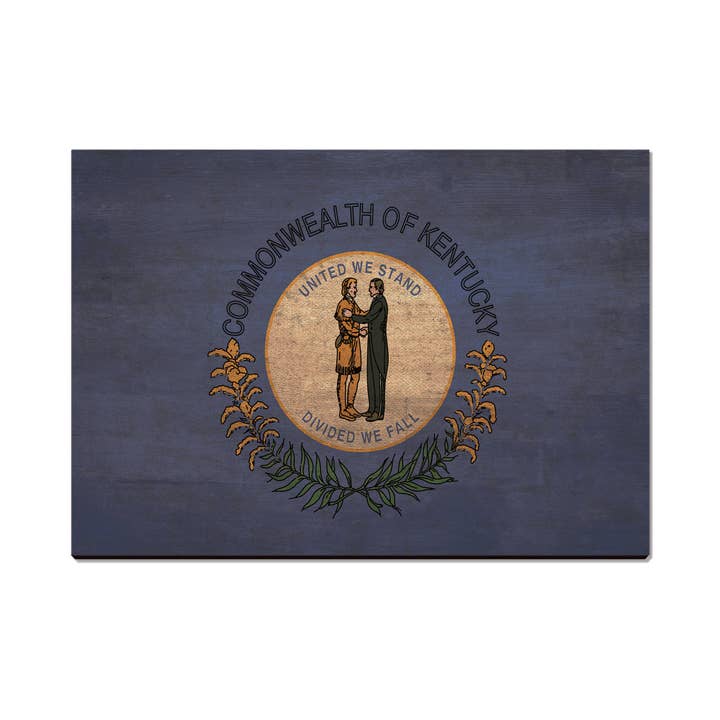 Drapeau rustique en bois du Kentucky - Cartes postales et aimants en bois pour la vente par DaydreamHQ
