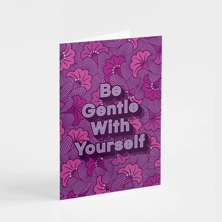 Vær blid mod dig selv - Kort for engroshandel hos Shaven Raven Designs
