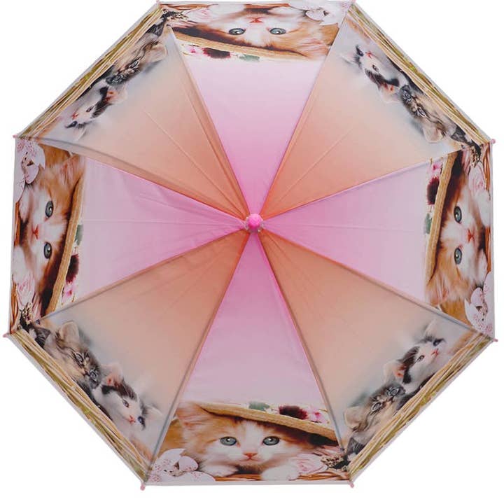 AS SHOWN Kids Kitty Puppy Print Translucent Eva Umbrella for wholesale on Faire3