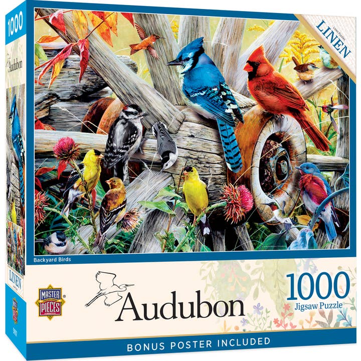 Masterpieces Puzzles - Wholesale Puzzle - Adult - Audubon - Backyard Birds 1000 Piece Puzzle