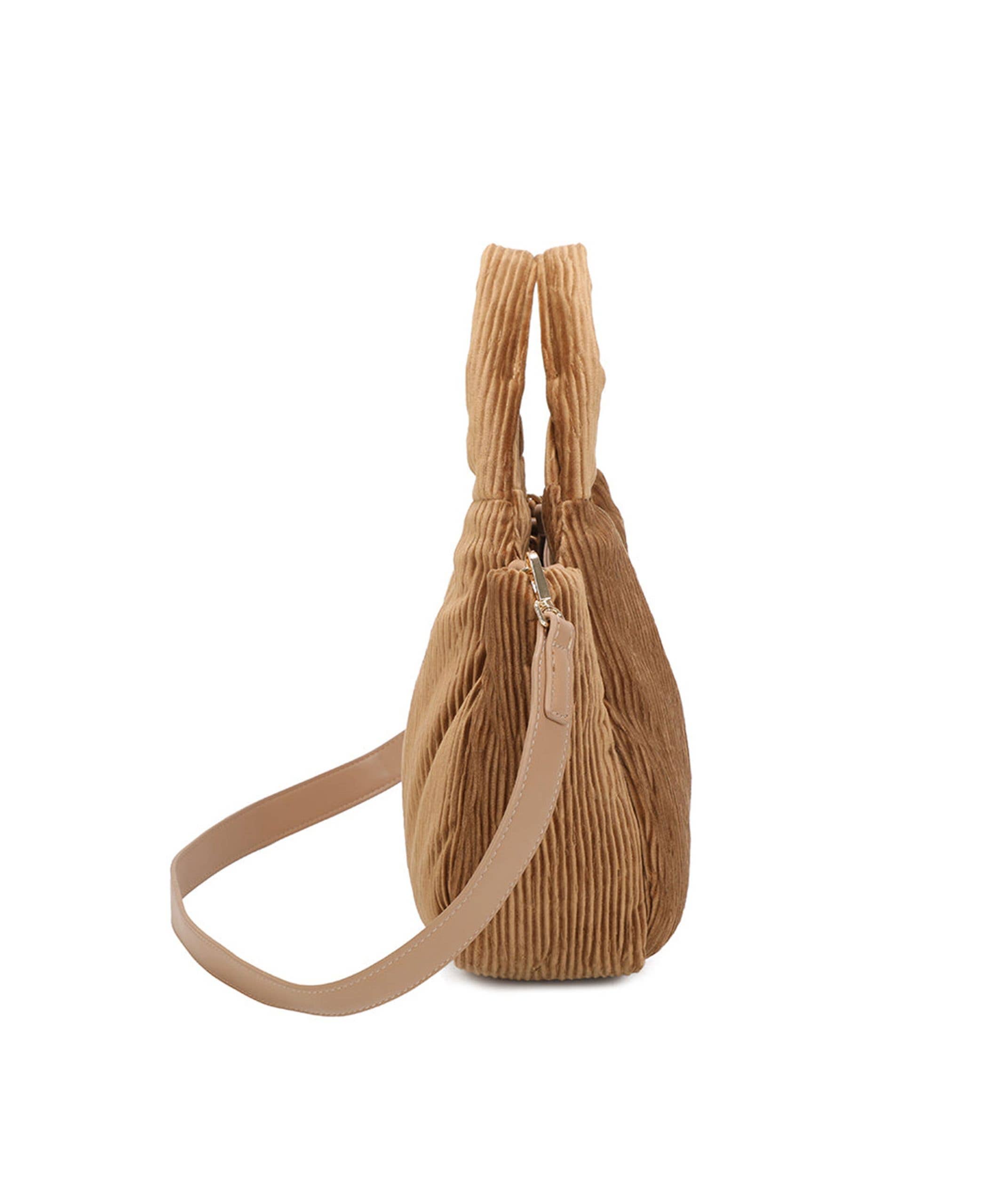 Ellas Trading - Venta al por mayor Bolso con correa - Mujer - Bolso de hombro tipo hobo acolchado de pana a la moda9