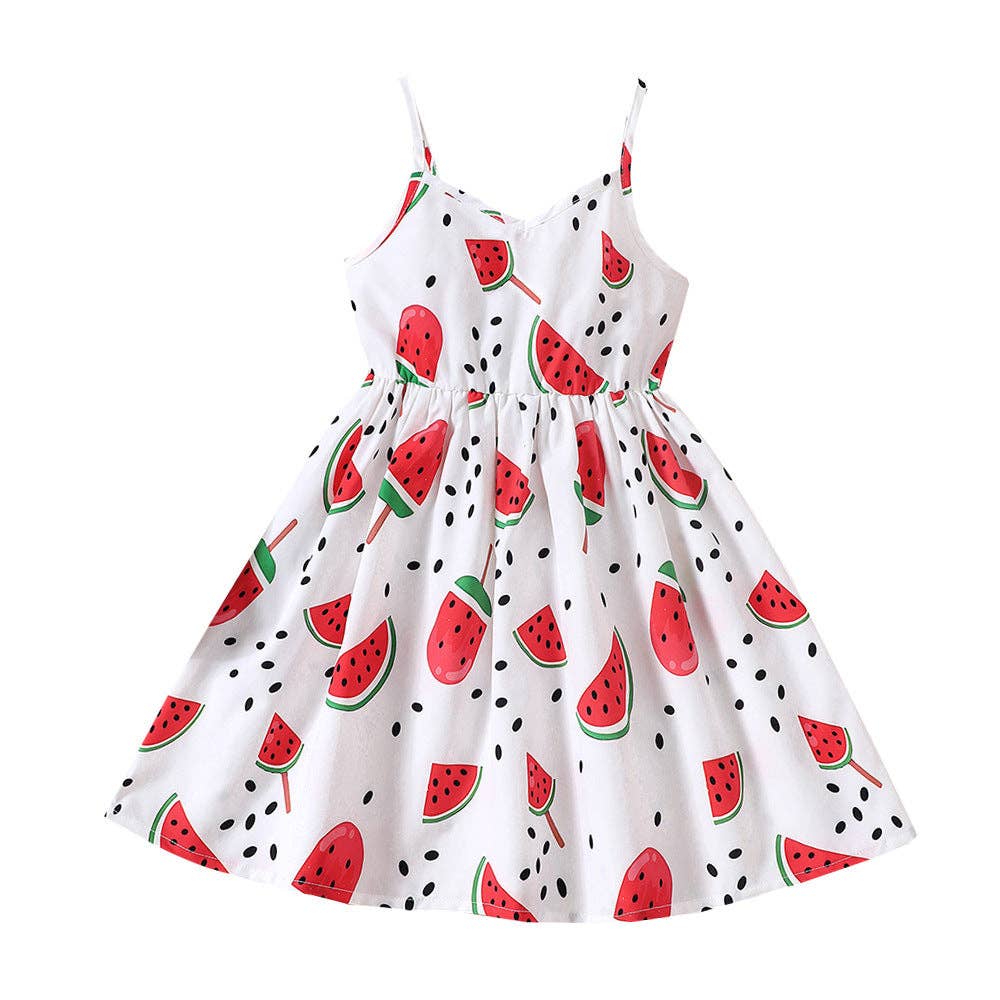 branco Vestidos de Verão para Meninas de 18 Meses a 6 Anos com Estampa de Melancia Roupas de Férias por Atacado V3824053000131 para venda a revendedores na Faire4