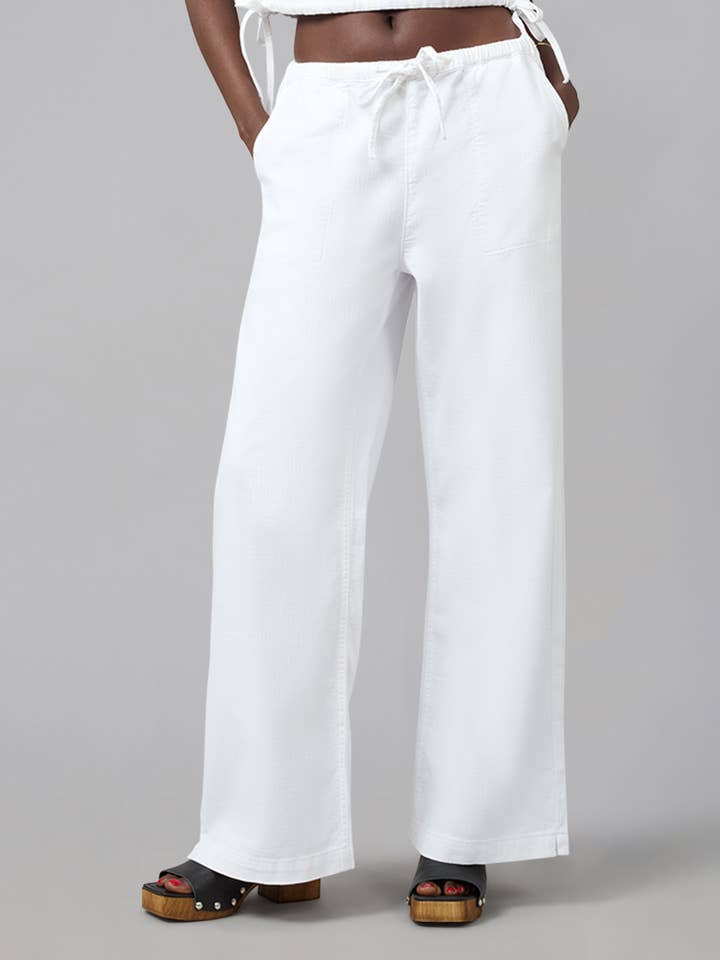 REMY-WHT Mid Rise Cotton Twill Trouser for wholesale by LOLA DENIM