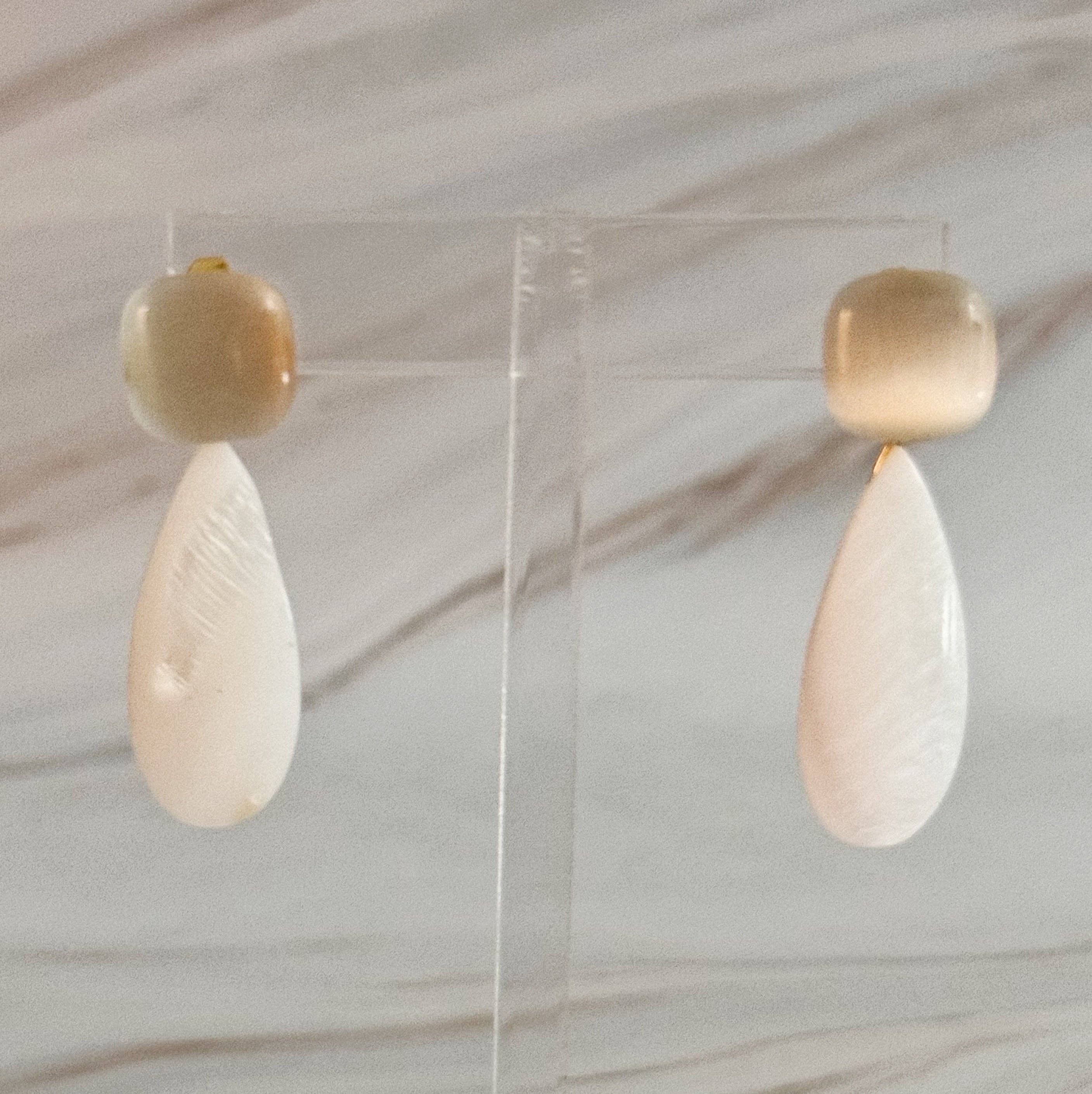 Ellison+Young – wholesale Dangle earrings – Pastel Breeze Double Stone Earrings9