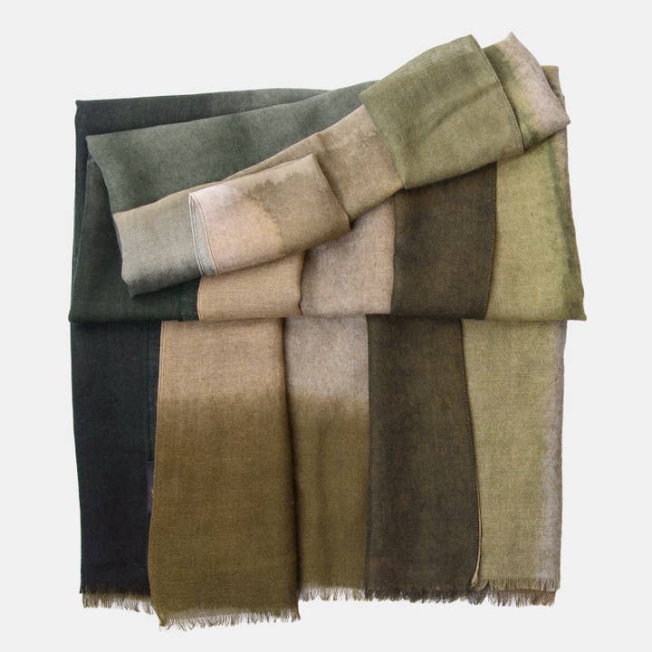 Elizabetta Made in Italy USA - Wholesale Scarf - Unisex - Vicenza - Wool & Silk Scarf - Olive Green