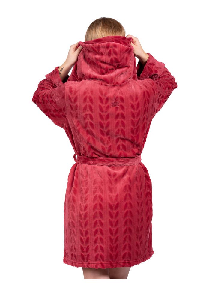 LATTELOVE by Coffee Shoppe - Wholesale Robe - Women's - Coffee Shoppe Cozy Textured Plush Robe2