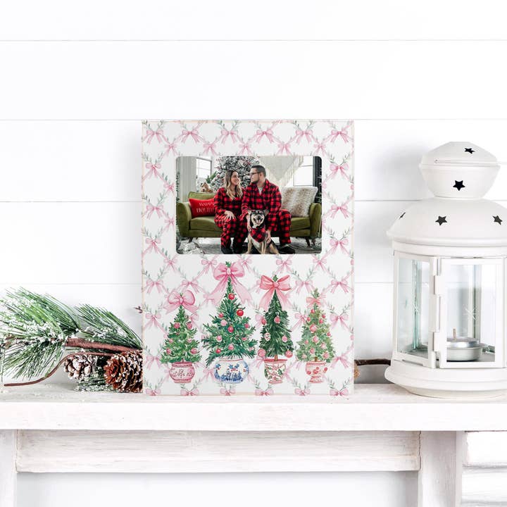 White Lily Frame Vertical-Blush & Baubles - Millennial Christmas for wholesale on Faire3