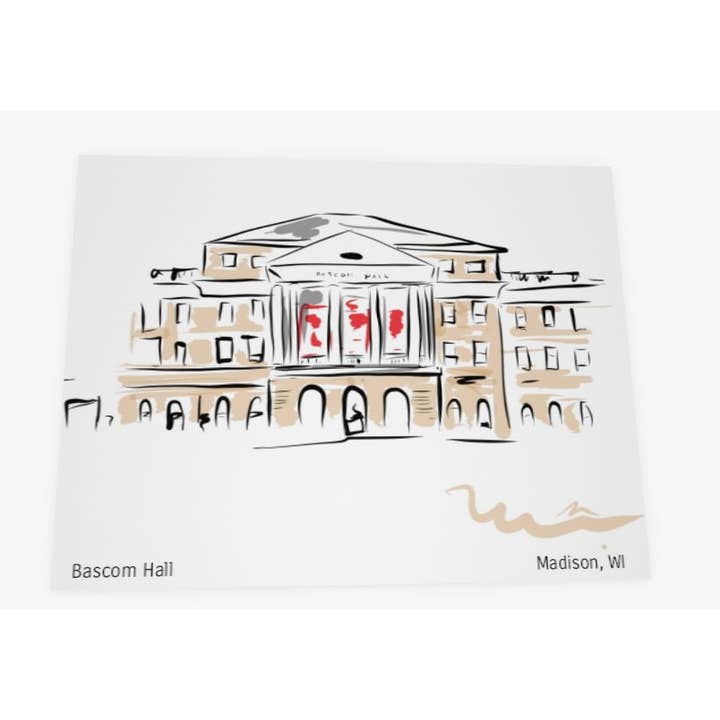 Notecard: Bascom Hall, Madison WI for wholesale by PenStorm (It's mightier)