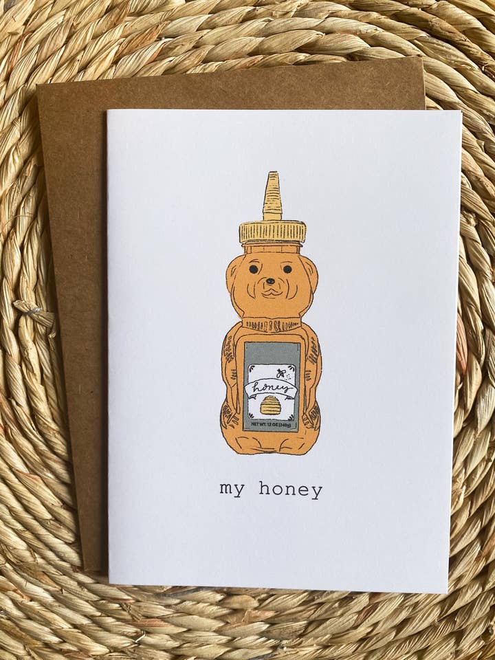 My Honey - Valentine's Card for wholesale by Kenzie Lou Art Co