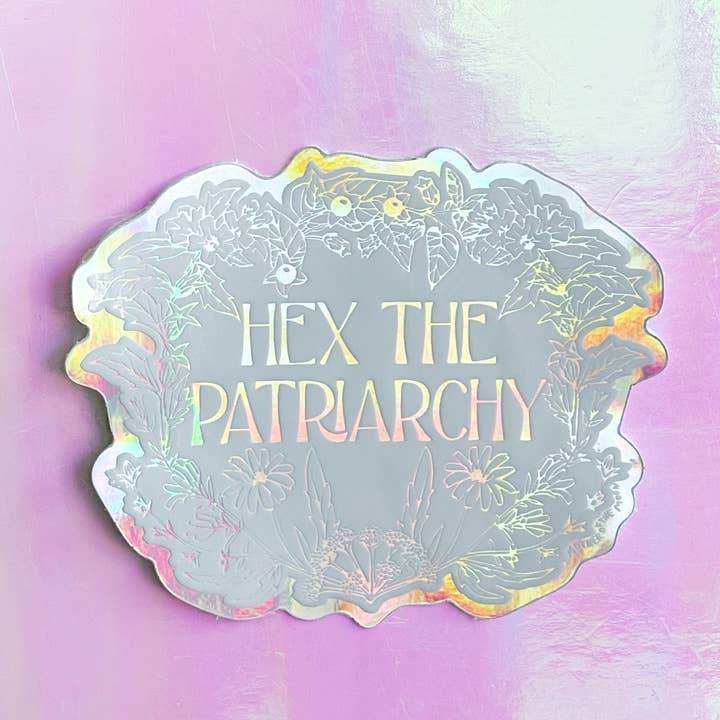 Adesivo olografico Hex the Patriarchy per la vendita all'ingrosso da parte di Mother of the Moon
