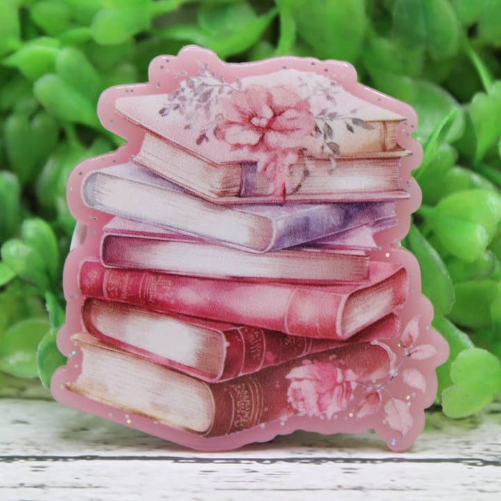 Pink Floral Book Stack Phone Grip / Stand for wholesale by Hylidae Boutique