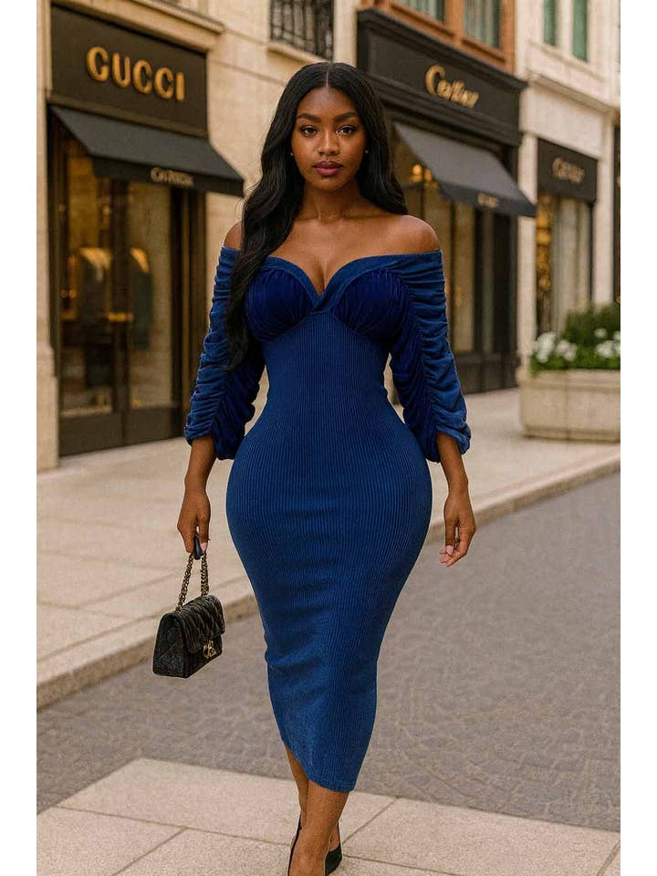 Dalia Studio - Wholesale Dress - Women's - MINERAL WASH ULTRA RUCHED CONTRAST MIDI DRESS9