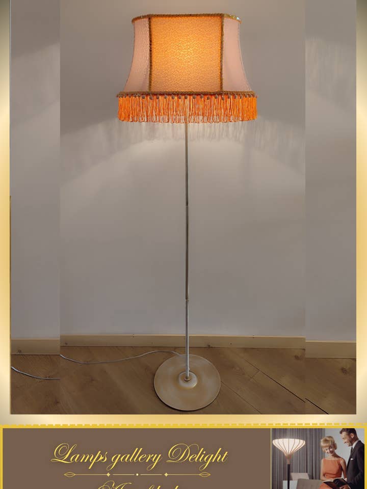 Floor lamp, peach-colored lamp, Victorian style, fairy lamp, handmade! 530601 for wholesale by DelightLamps