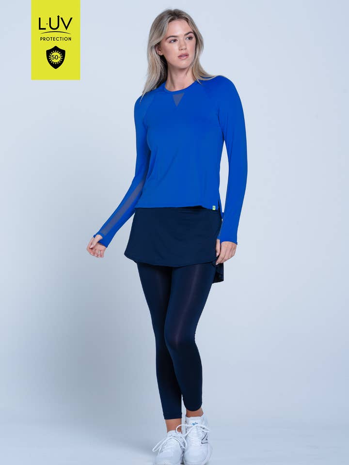 Women's UV 50+ High Low Breezy Long Sleeve - ELECTRIC BLUE for wholesale by Lucky In Love