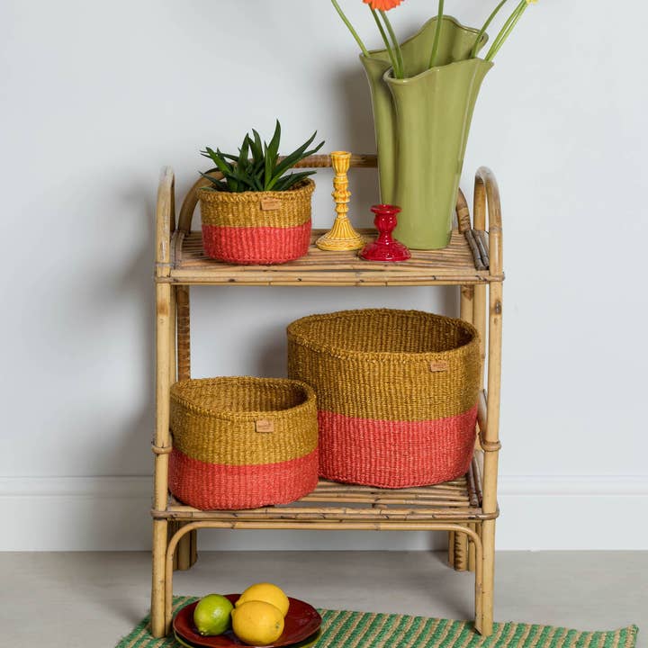 The Basket Room – wholesale Door mat – LENGO: Green & Brown Woven Sisal Doormat1