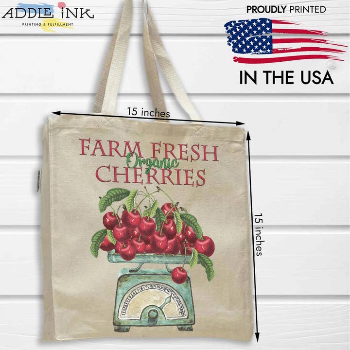 Bolsa de mano Modern Farm Fresh Cherries Farmhouse, unisex para venta al por mayor de ADDLE iNK