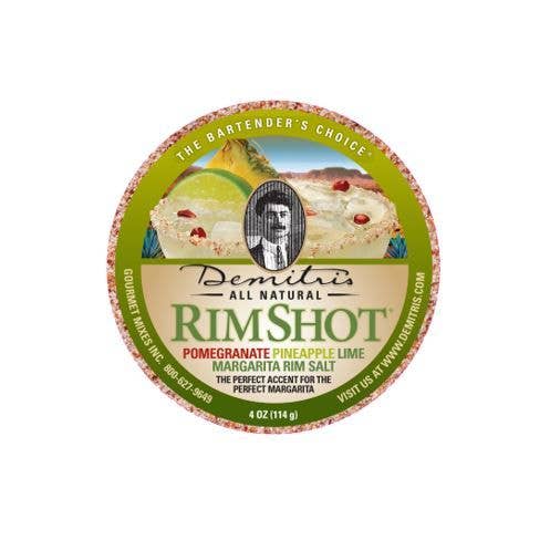 Demitri's Gourmet Mixes - Wholesale Salt - 4oz Pomegranate-pineapple-lime Rimshot Salt Tin (Case of 8)2