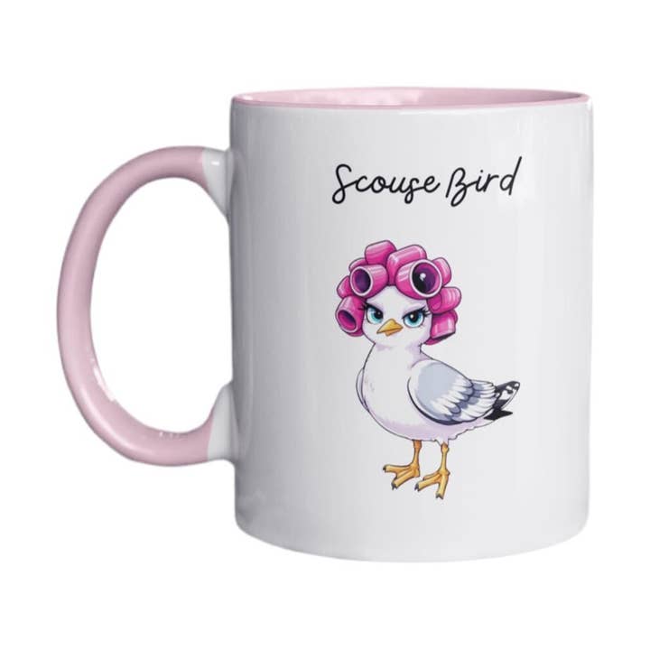Scouse Bird Seagull In Rollers Mug for wholesale by Scouse Bird Shop