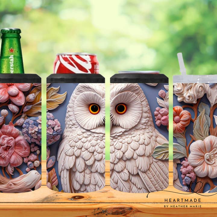 4-i-1 Uggla 3D Tumbler för wholesale av Heartmade By Heather Marie, LLC