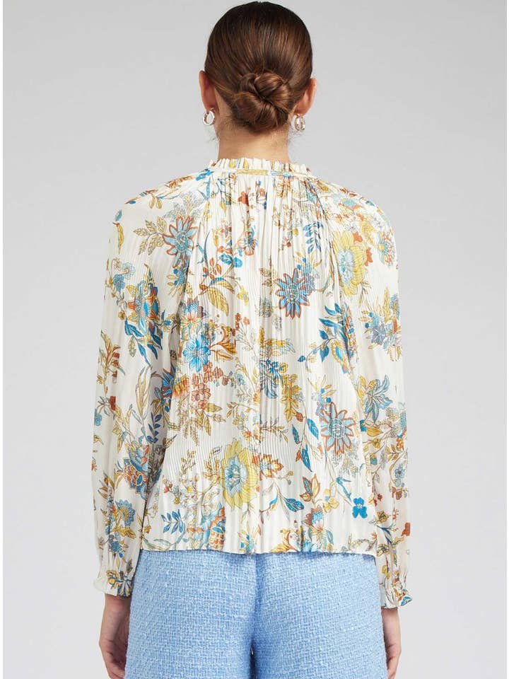 Mlt Botanical Printed Pleated Blouse for wholesale on Faire