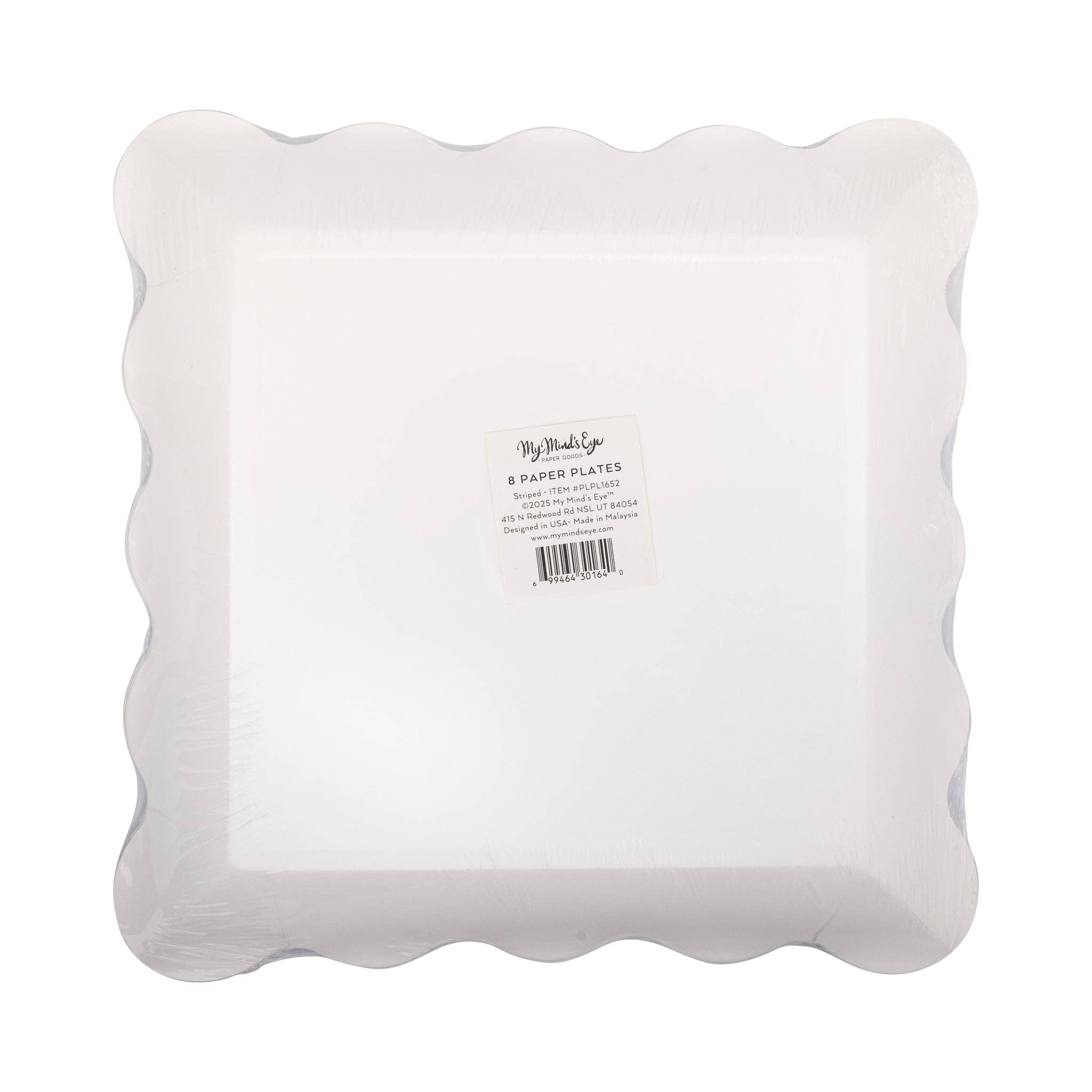 My Mind’s Eye - Wholesale Disposable Plate - PLPL1652 - Red and Green Striped Paper Plate Set6