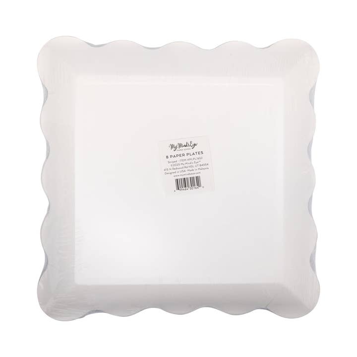 My Mind’s Eye - Wholesale Disposable Plate - PLPL1652 - Red and Green Striped Paper Plate Set6