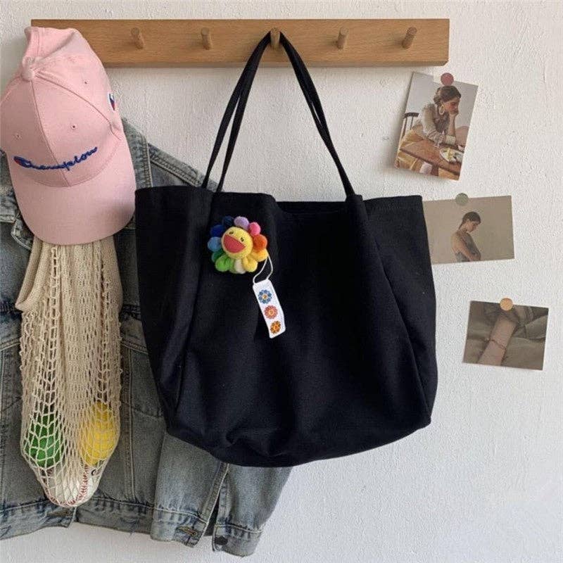 Plush Looks - Wholesale Tote Bag - Women's - Plain Canvas Tote Shoulder Bag2