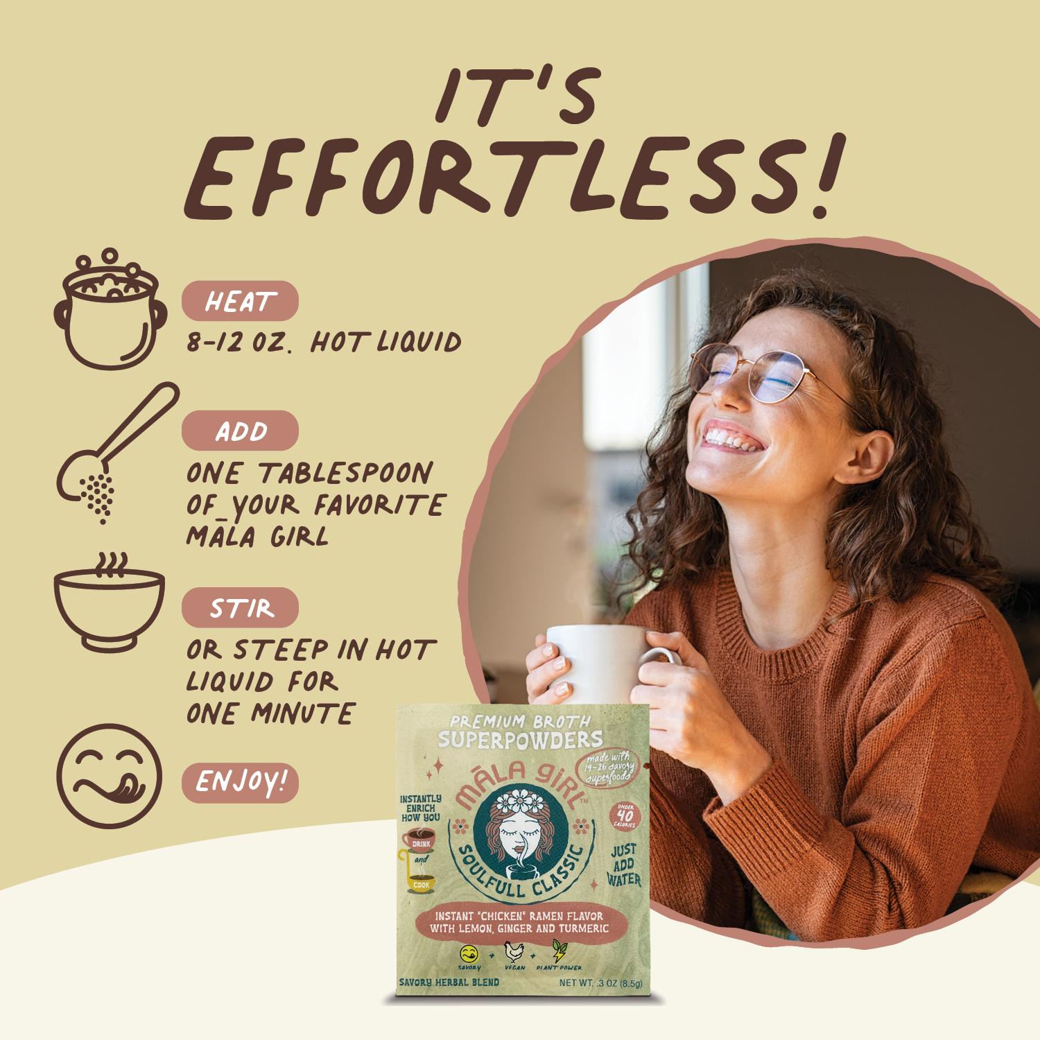 māla girl – Bebida saudável em pó por atacado – Pó instantâneo de caldo superalimento com limão, gengibre e cúrcuma6