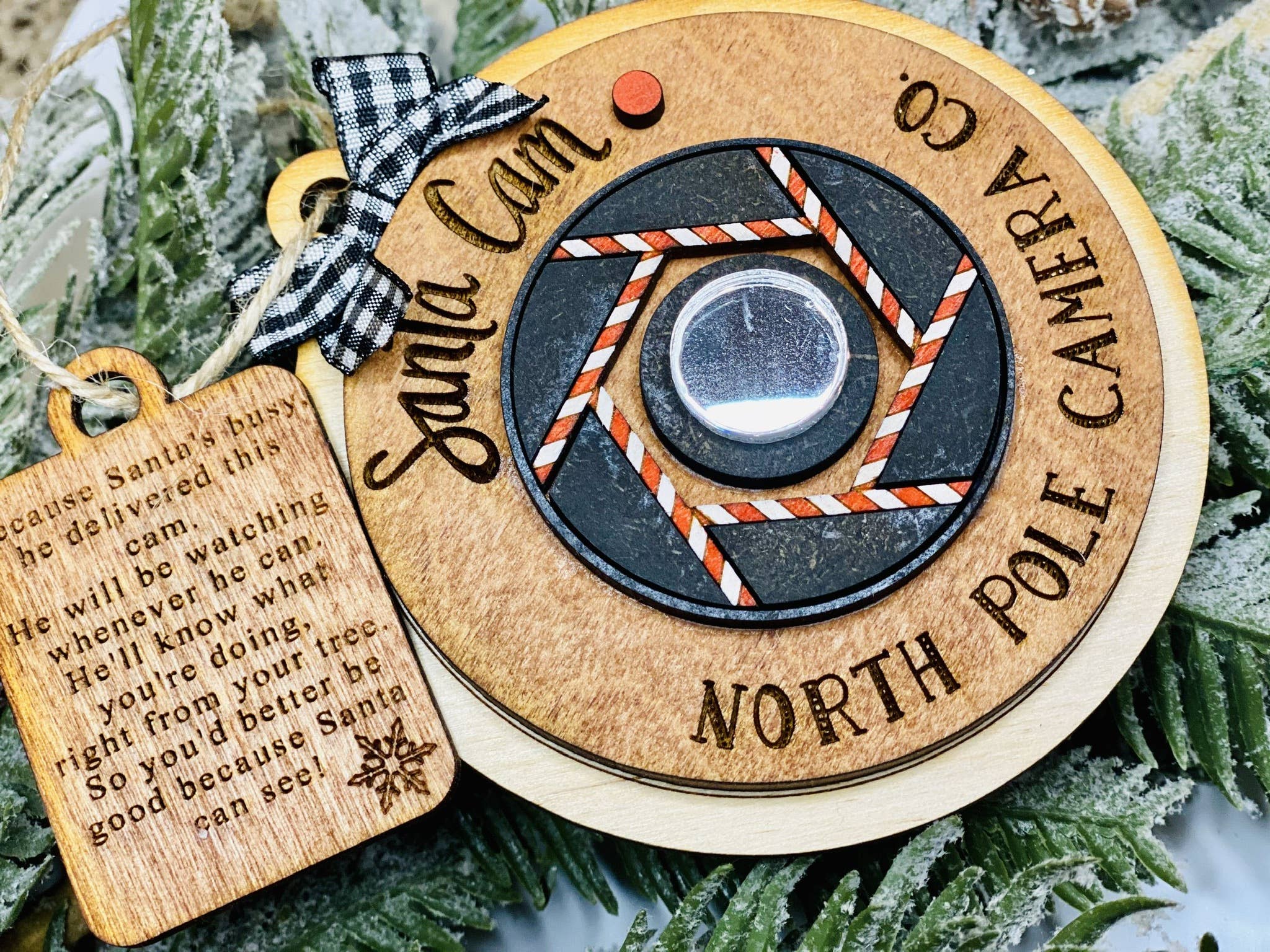 The Rustic Rose, LLC - Wholesale Ornament - Santa Cam Ornament2