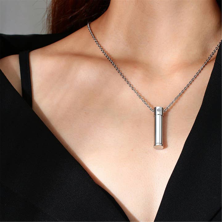 Perimade & Co. LLC - Wholesale Pendant/Charm Necklace - Gold Human Ashes Urn Pendant Necklace in Stainless Steel