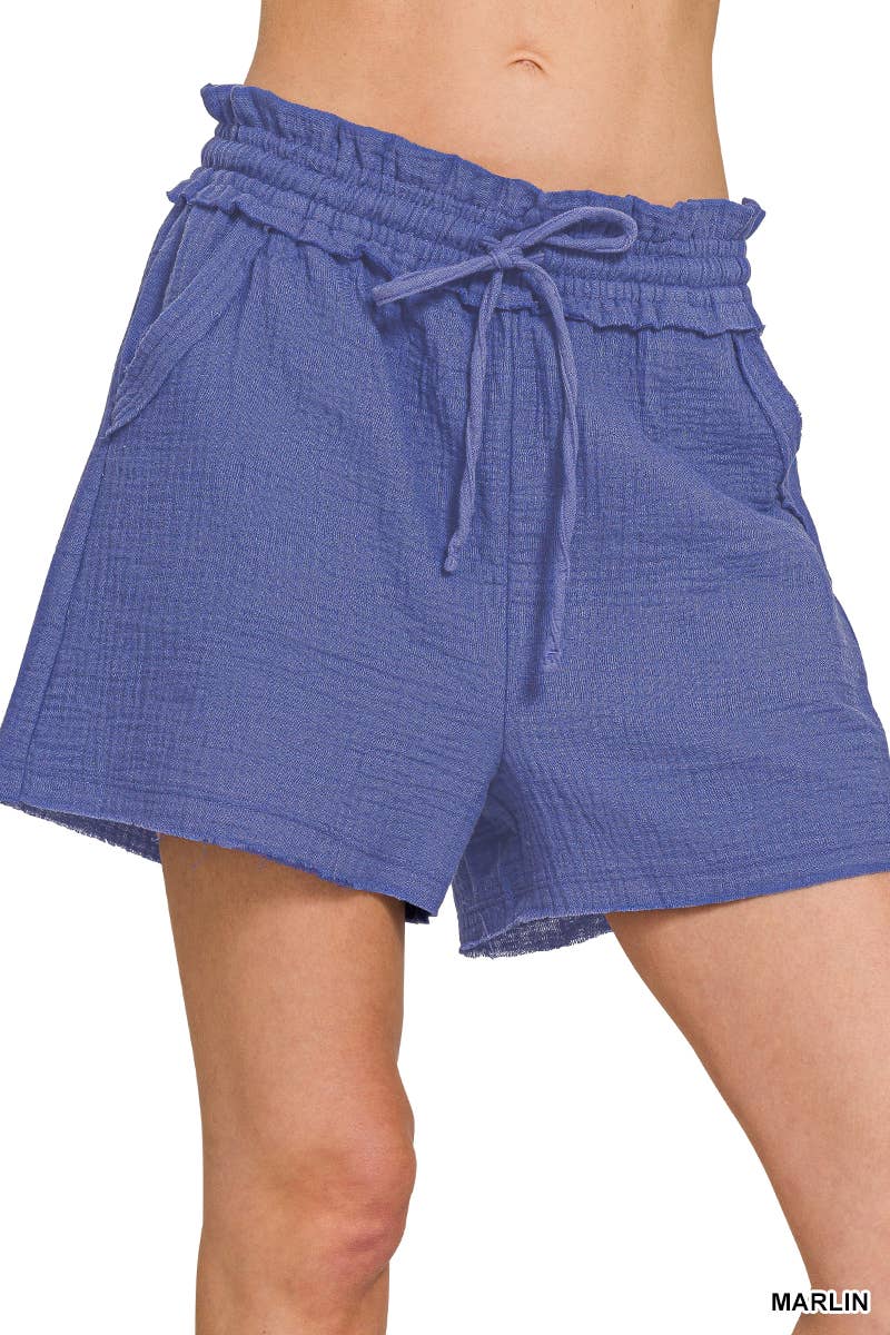 42POPS - Wholesale Shorts - Women's - ",,.._ Double Gauze Drawstring Shorts w/ Pockets7