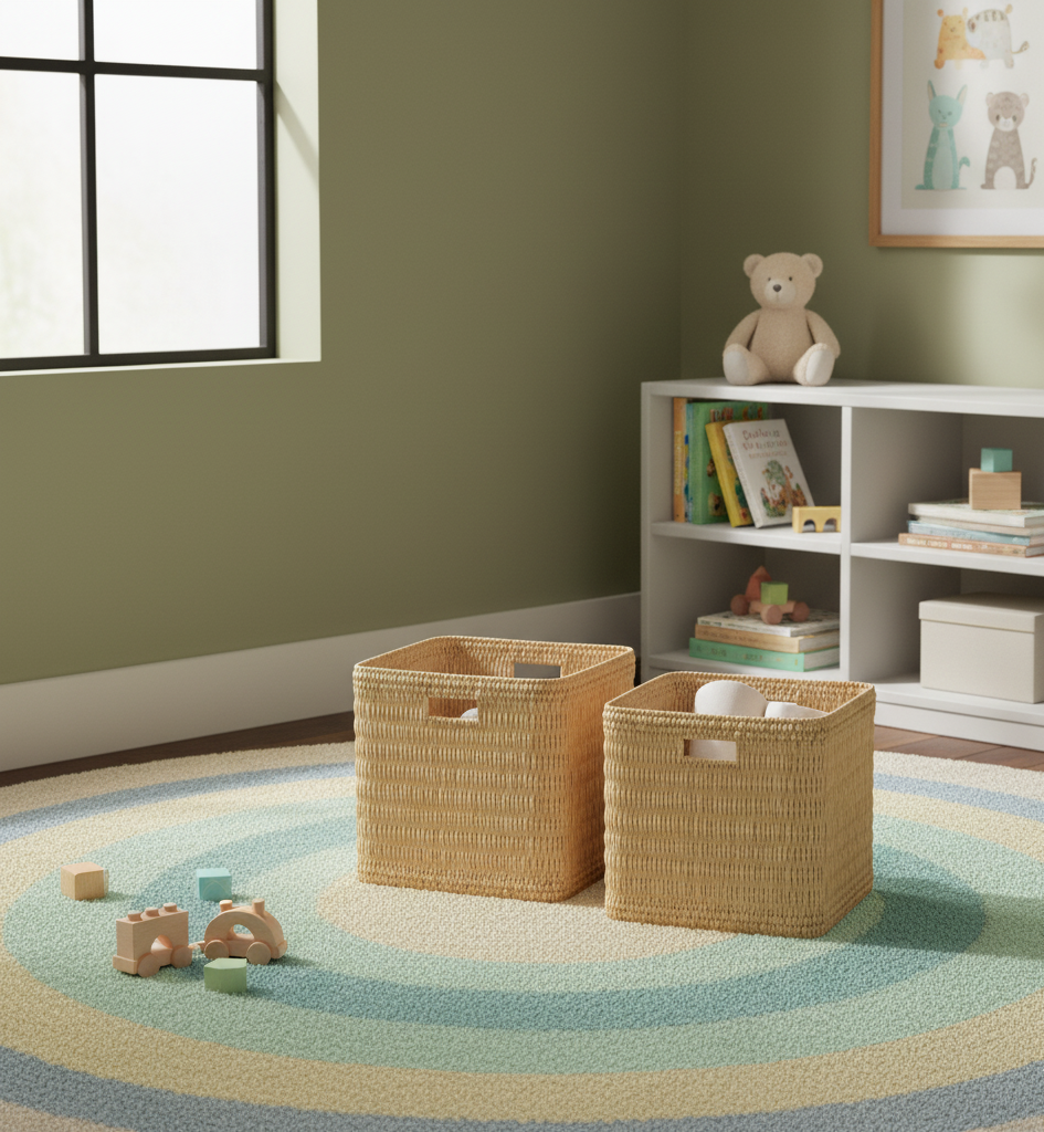 High crafty – wholesale Basket – Rush Storage Basket with Handles – 2 Sizes Available | Handm1