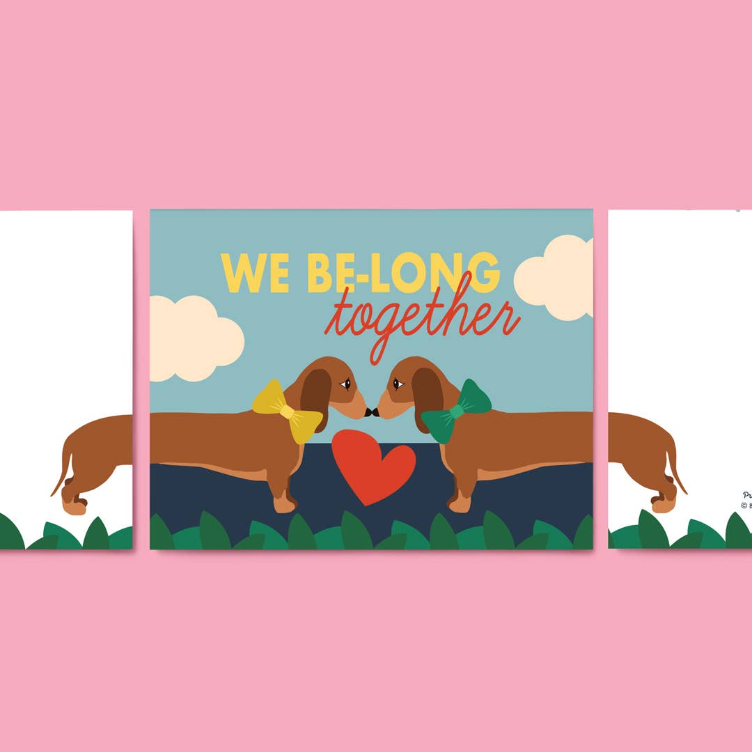 Belle Belette - Wholesale Love Card - We Belong Together Dachshund Love Card1