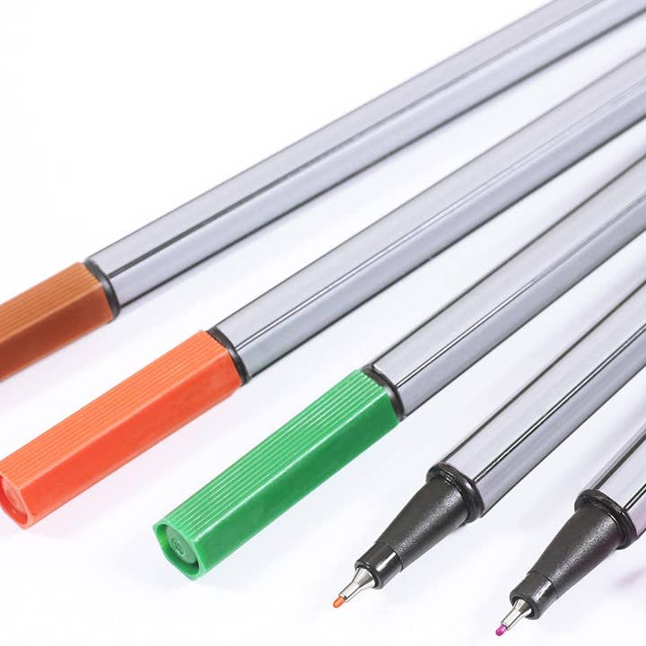 Liquidraw - Vendita all'ingrosso Penne - Set di 24 penne colorate Liquidraw Fineliner, penne a punta fine 0,4 mm colori assortiti, penne colorate Fineliner.