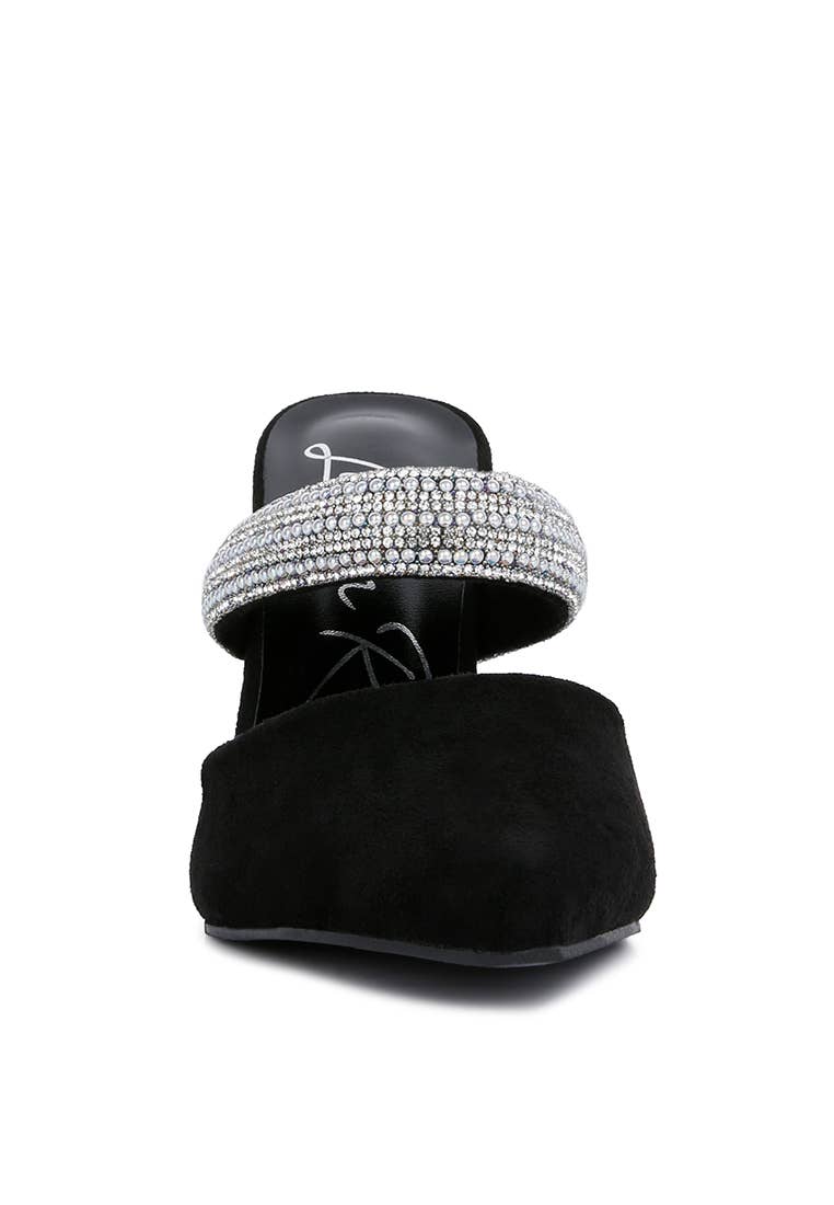 Rag Company - Wholesale High Heels - Women's - Fauci Diamante Strap Heeled Mules2