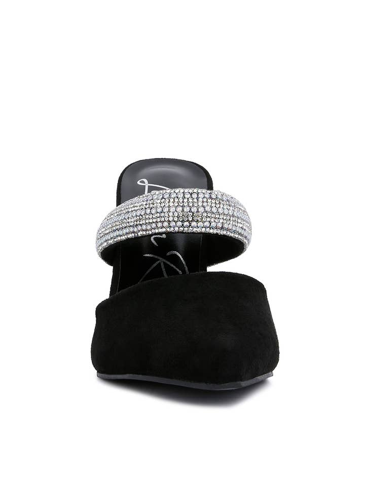 Rag Company - Wholesale High heels – Women’s - Fauci Diamante Strap Heeled Mules2