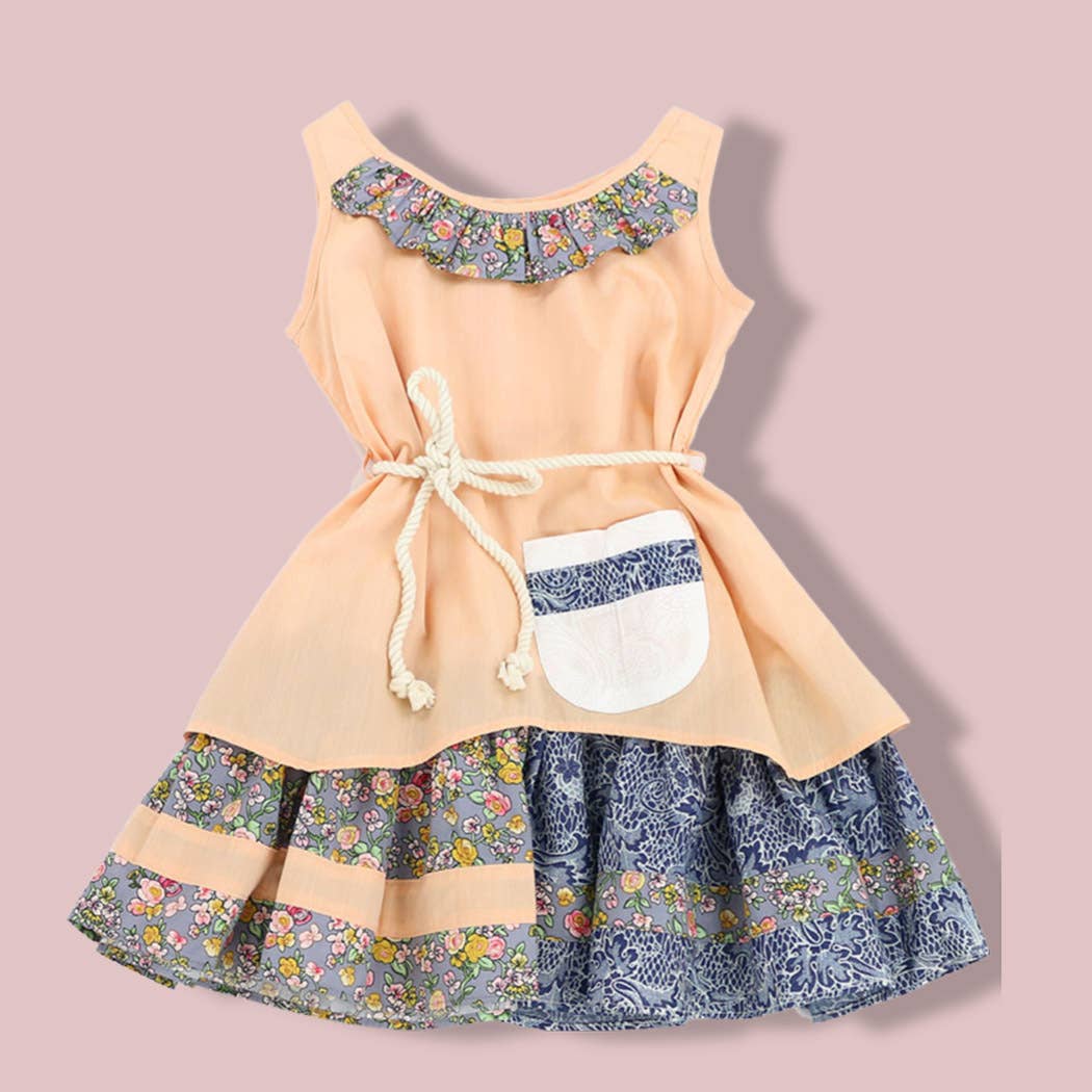 SISSYMINI – wholesale Dress – Kids – Toddlers & Girls Boho Patchwork-Layers Dress | 878-SS361