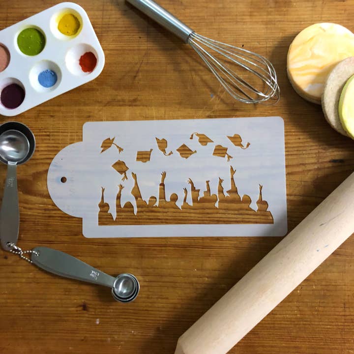 Designer Stencils - Vendita all'ingrosso Topper per torte/cupcake - Stencil per torta, sagoma di laurea